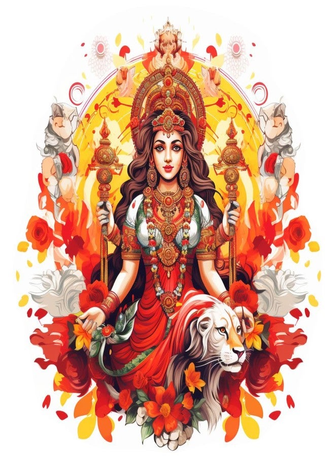 Sticker Studio Durga Maa Wall Sticker for Home Decor - Ideal for Living Room, Bedroom, Hall, Kids Room, Play Room (Size -20 cm x 19cm) - Image 3